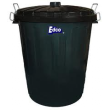 55LT PLASTIC GARBAGE BIN WITH LID- GREEN (EDCO)