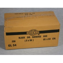 54LT BLACK BIN LINERS - CTN X 250 IN FLATPACK